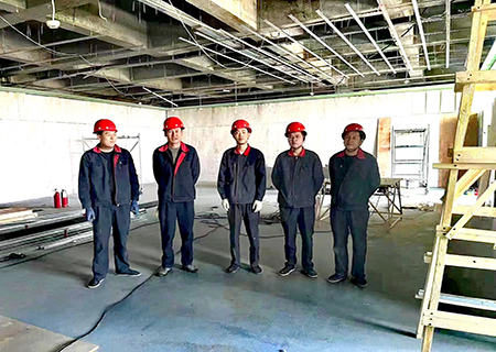 企業(yè)展廳施工進(jìn)行中