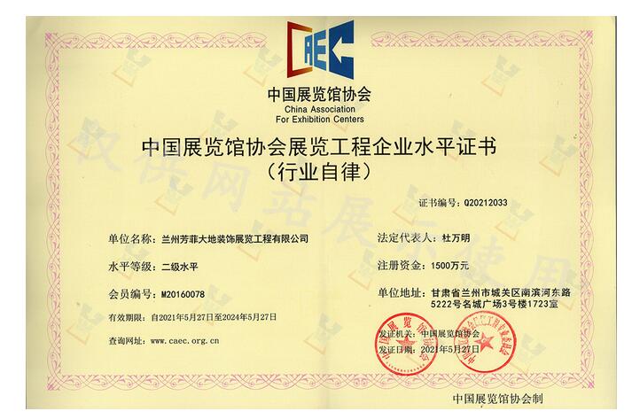 企業(yè)水平證書